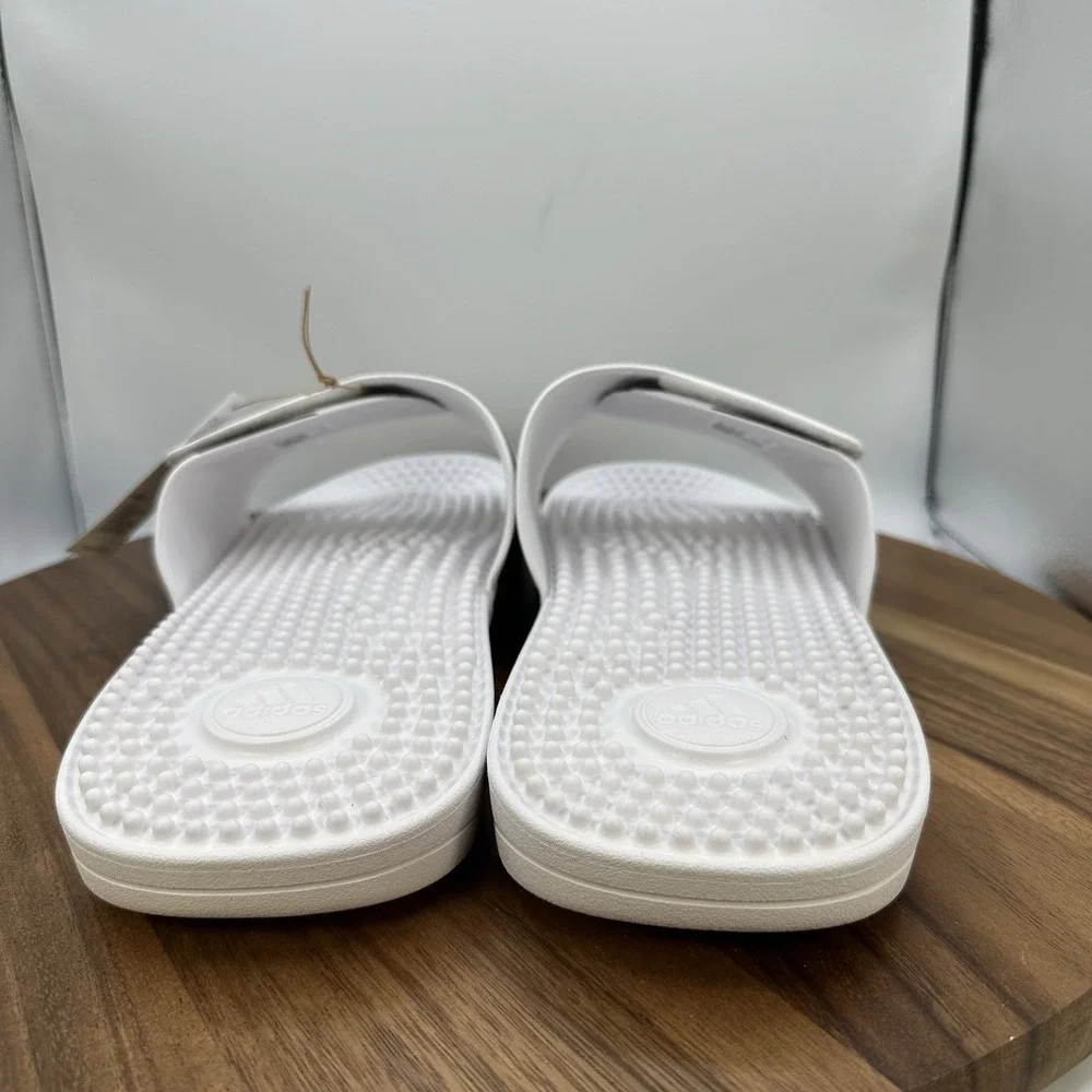 Adidas Adissage Slip On Sandals Slides White Black Casual Beach‎ F35573 Men's 17